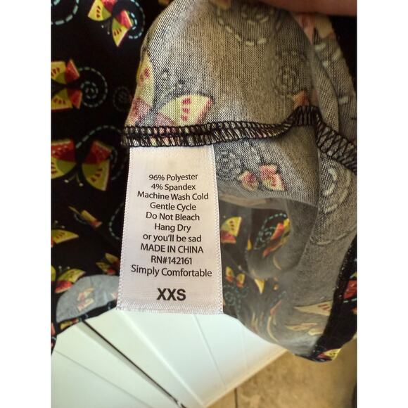 LuLaRoe Womens Top Sz XXS Irma Tunic Butterfly Print‎ Black Pale Yellow NEW - Picture 8 of 8